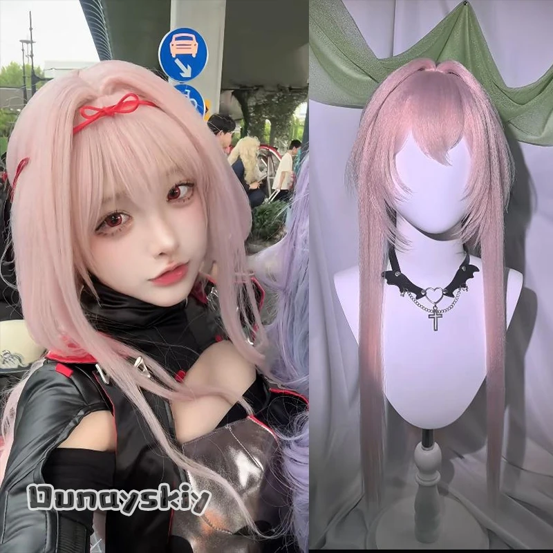 

Dunayskiy@Anime Game Dunayskiy@Cosplay Scarlet: Черно-розовый парик с длинными боковыми прядями и косой, элегантные синтетические волосы для Хэллоуина
