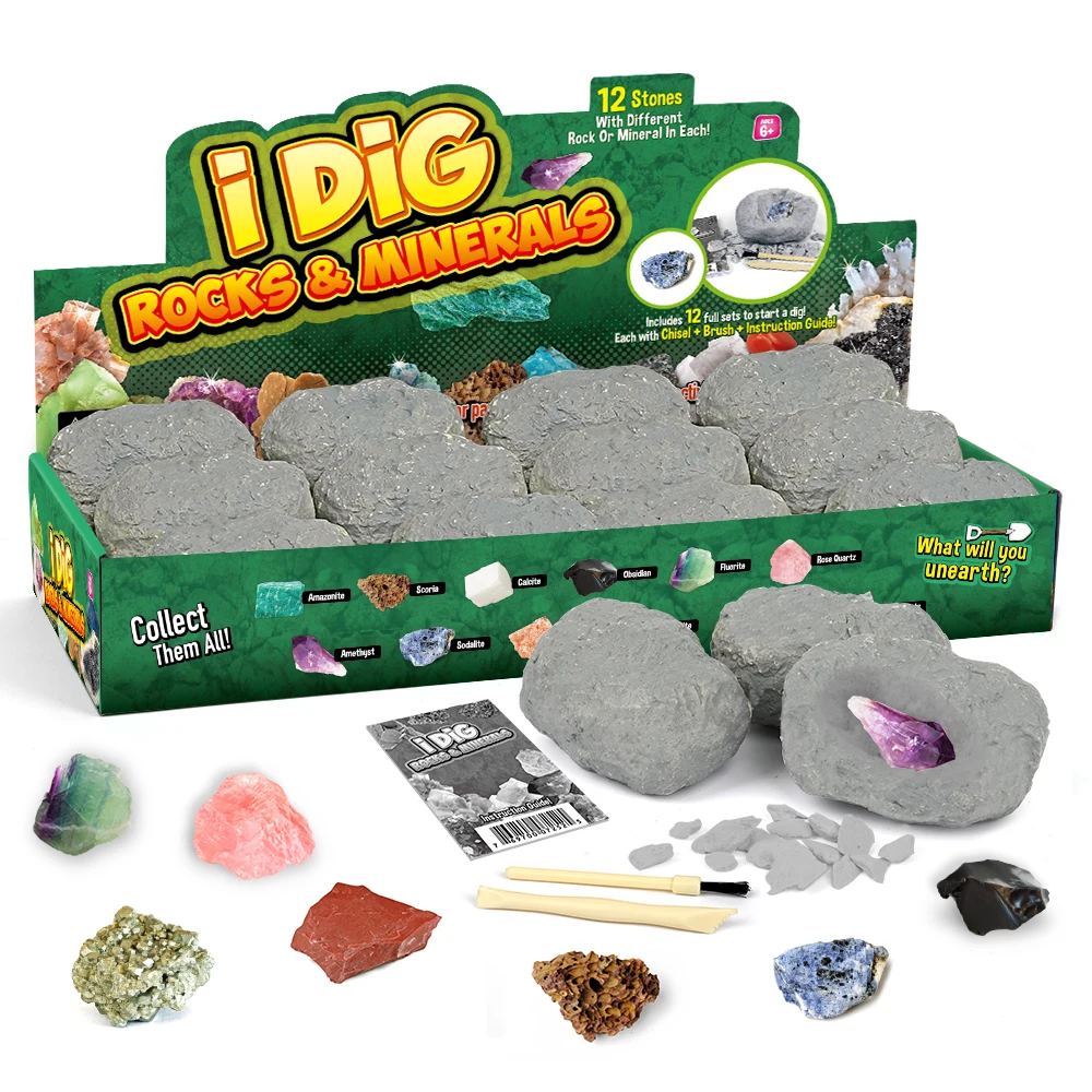 Gems Discovery Kit Diamond Gems Excavation Kits Mining Gemology Educational for Kids Gem Digging Play Set Children Toys