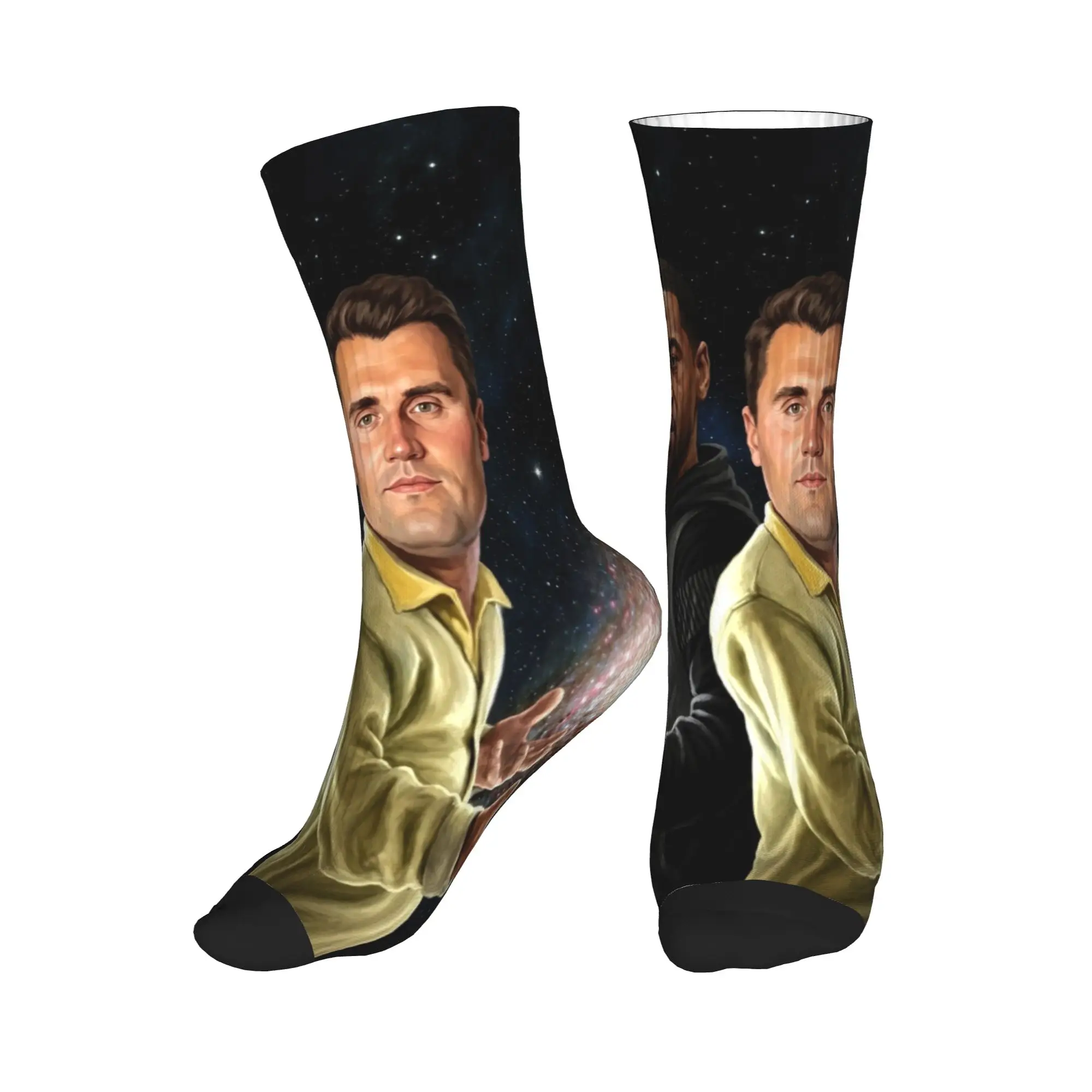 Charlie Kirk Galaxy Power Duo Meme Socks  Custom Stockings Non Slip Adults Men Socks Soft Spring Leisure Running Sports Socks
