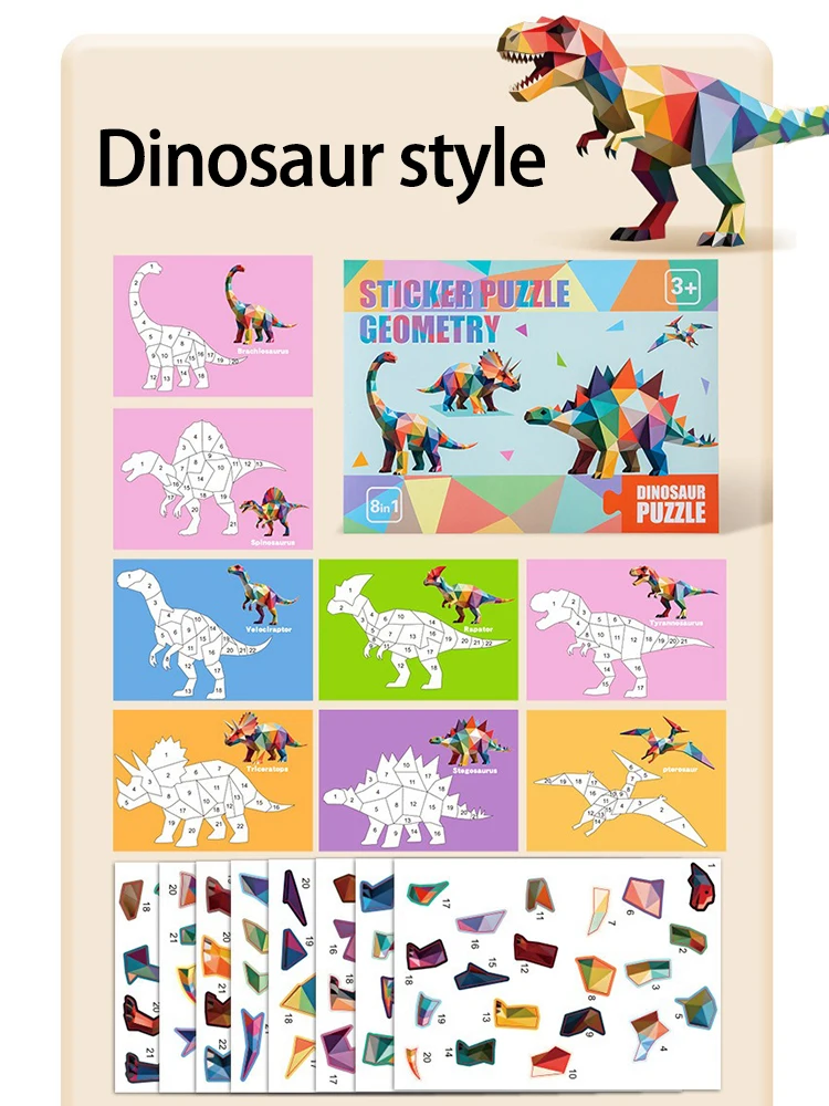 3D-Puzzle-Aufkleber DIY-Bastelsets Tier-Collage 5 Themen Zurück-zur-Schule-Geschenk Kreatives Lernset 9-teilig mit Clips – Detail 11
