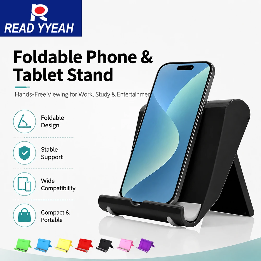 

New Portable Foldable Phone Stand with Color Box Adjustable Desktop Cell Phone Holder Universal Support for Smartphone Tablet