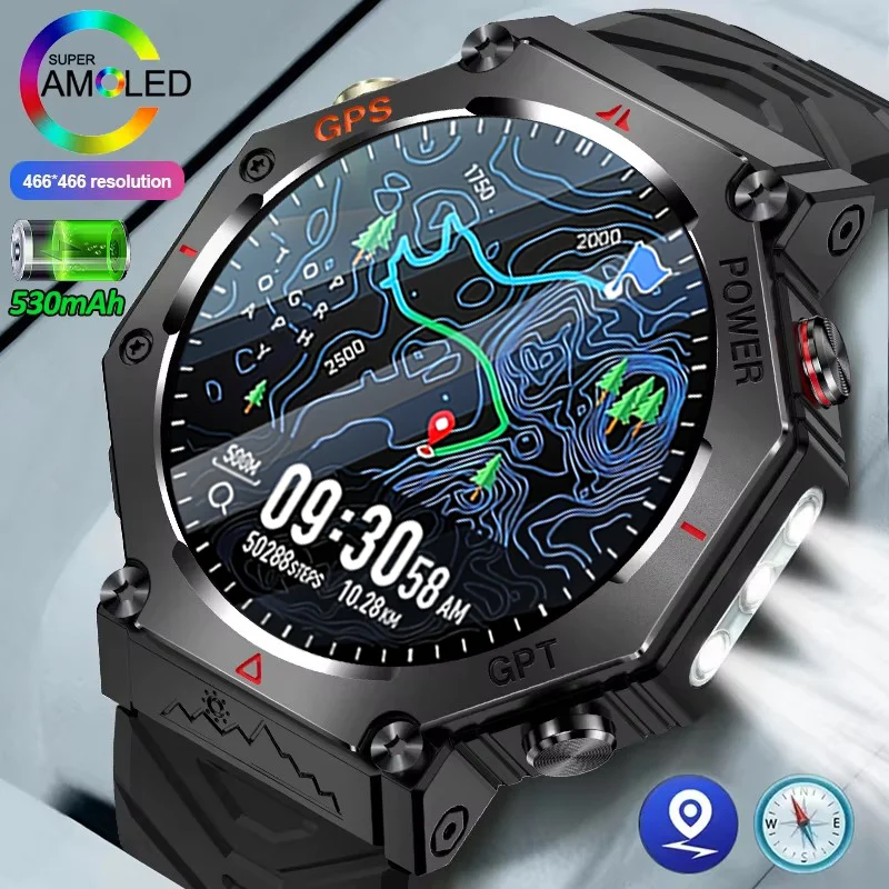 

Смарт-часы GPS 2026 с HD-экраном 1,39 дюйма (360*360 пикселей), полностью сенсорным управлением, AI-ассистентом и мониторингом здоровья для мужчин и женщин