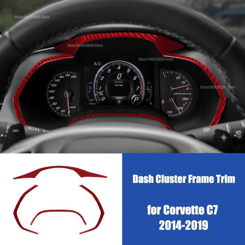 Soft Carbon Fiber Instrument Cluster Outer Frame Trim for Chevrolet Corvette C7 Stingray 2014-2019 Interior Modification Accesso