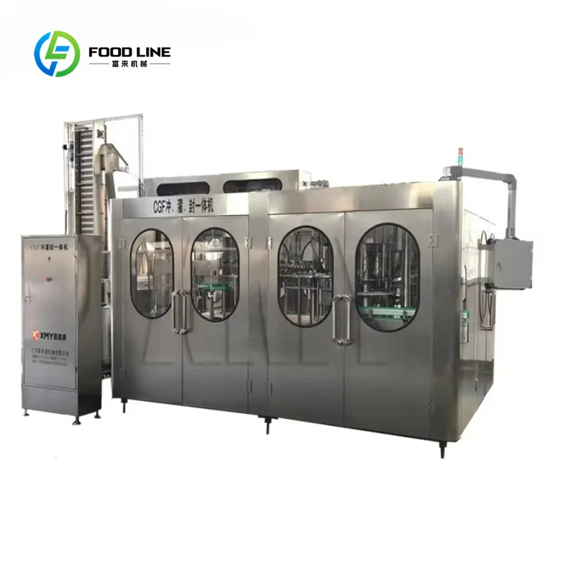 Customized High Accuracy Automatic Pure Mineral Water 3 in 1 Washing Filling and Capping Machine PET /Glass Bottle