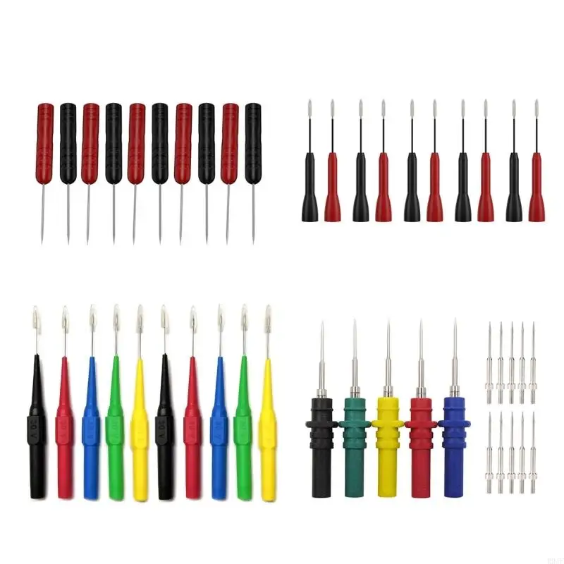 R9JF 2/10Pcs Flexible Back Probe Pins 0.7mm Piercing Needle Tip Probes for Car Repairing Electrical Testing