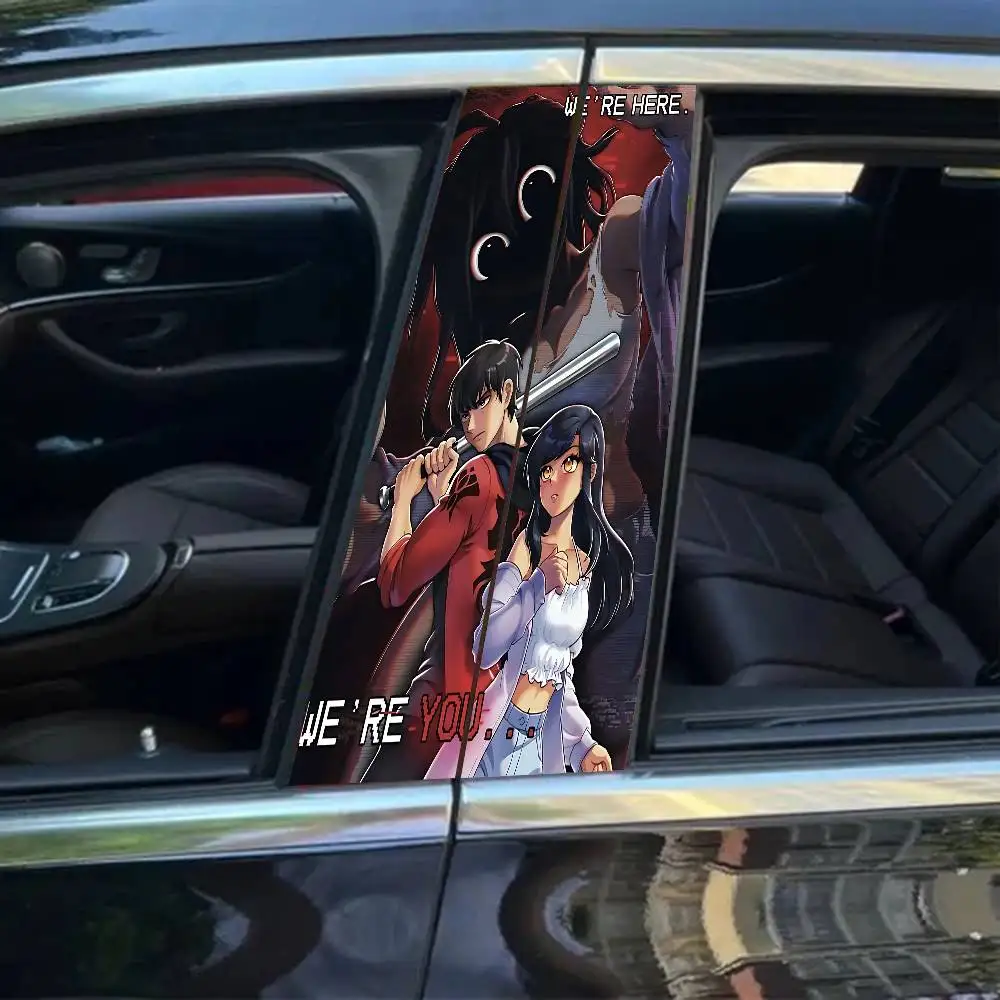 

Game Aphmau Aesthetic 2 Pieces Car Sticker B-Pillar Waterproof Covering Scratches Door Pillar Sunscreen Sticker Car Decoration