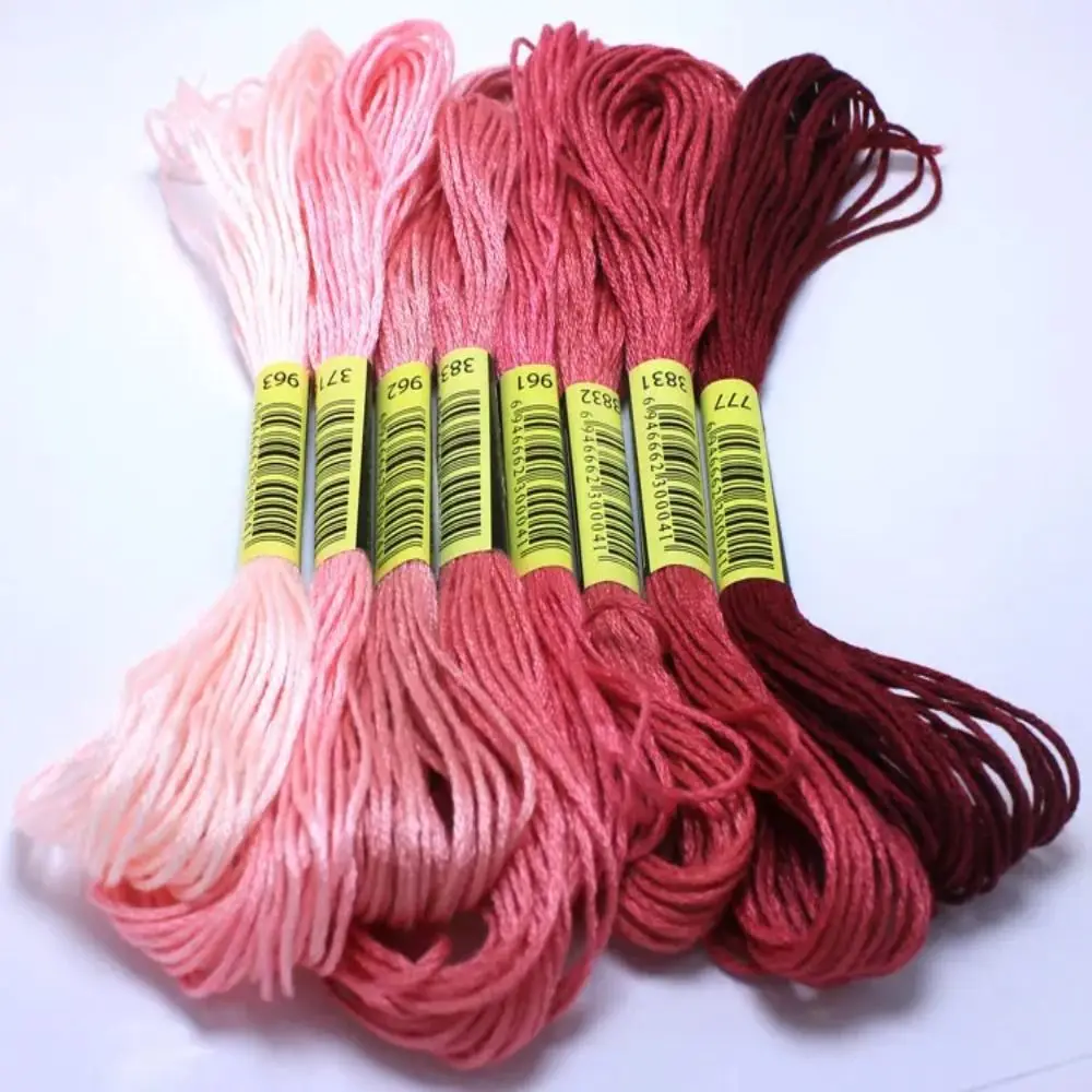 خيوط تطريز قطنية متقاطعة ، أسلوب فريد ، خيوط خياطة خيطية ، حرفة متنوعة ، ألوان متدرجة