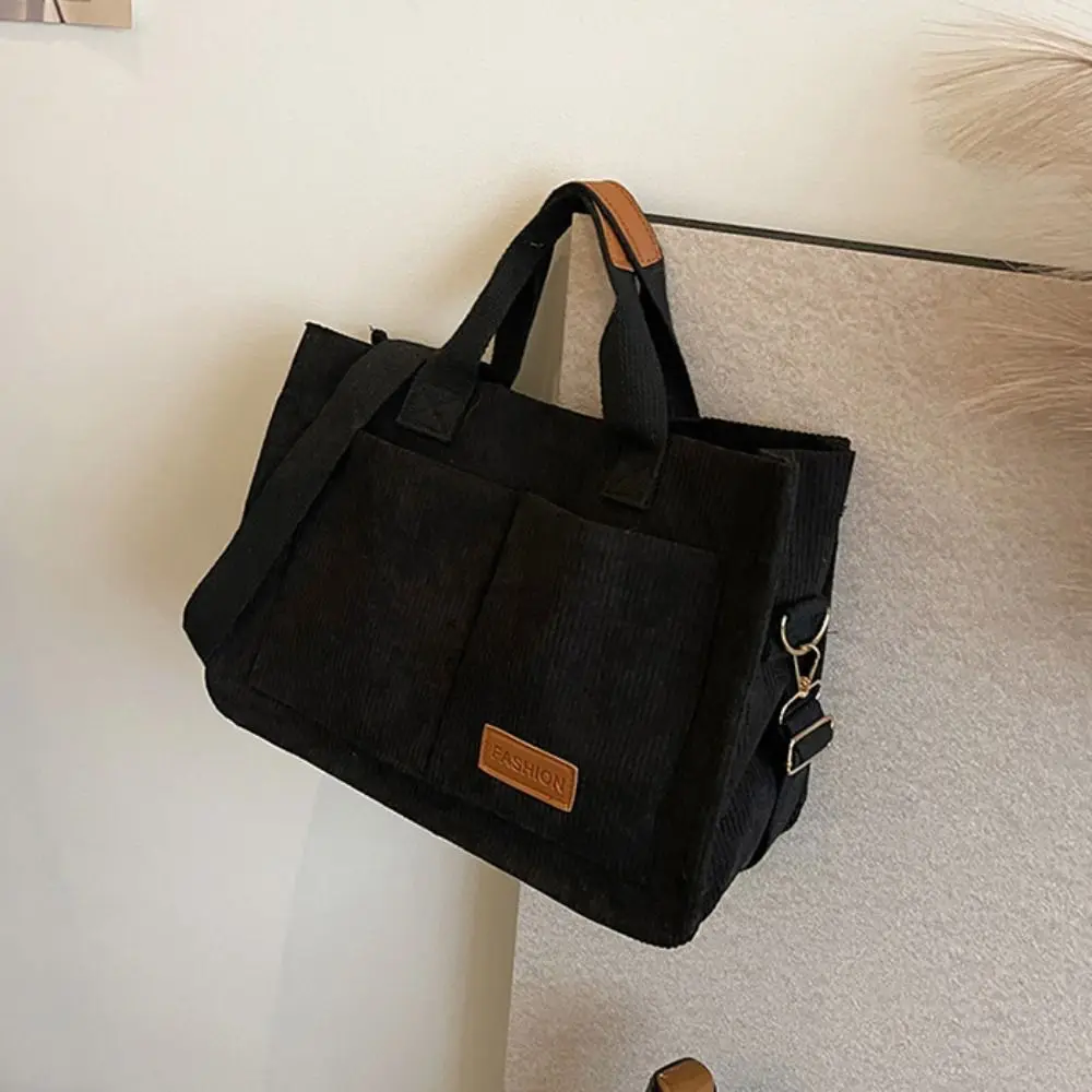 مزاجه سعة كبيرة سروال قصير حمل حقيبة بسيطة الكورية نمط قماش حقيبة كتف المحمولة موضة القماش حقيبة يد السفر #2