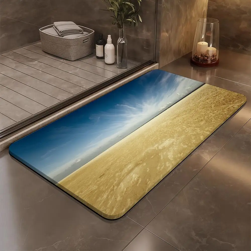 

Urban Sky Scenery Floor Mat Bathroom Soft Diatomaceous Mud Floor Mat, Bathroom Absorbent Foot Mat, Toilet Sink, Bedroom Mat, Car