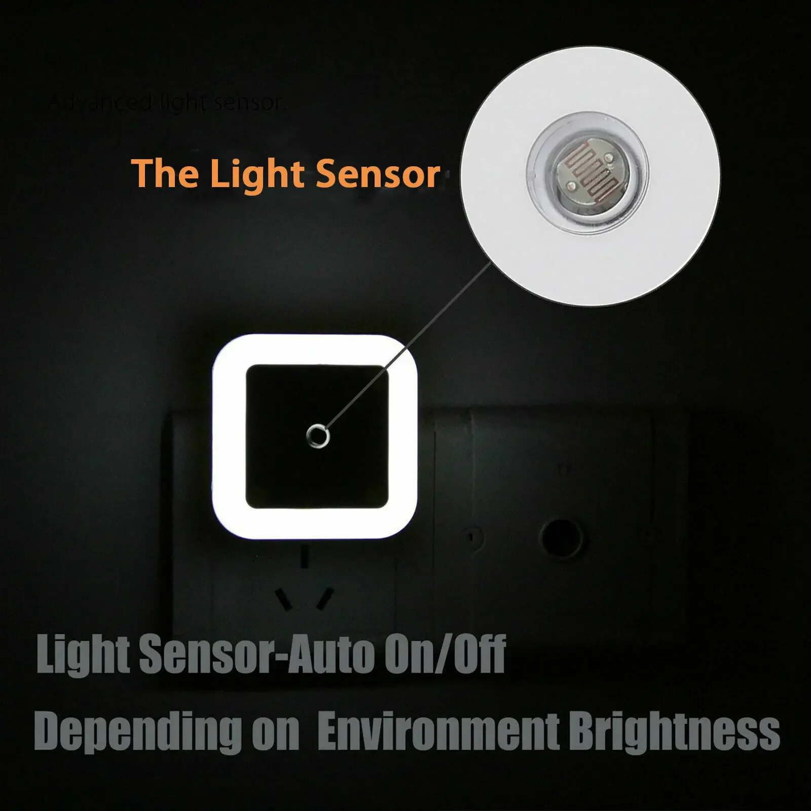 Sensor cahaya Mini lucu Wall Plug in LED lampu malam Auto Sensor lampu samping tempat tidur untuk kamar tidur anak-anak lorong koridor tangga