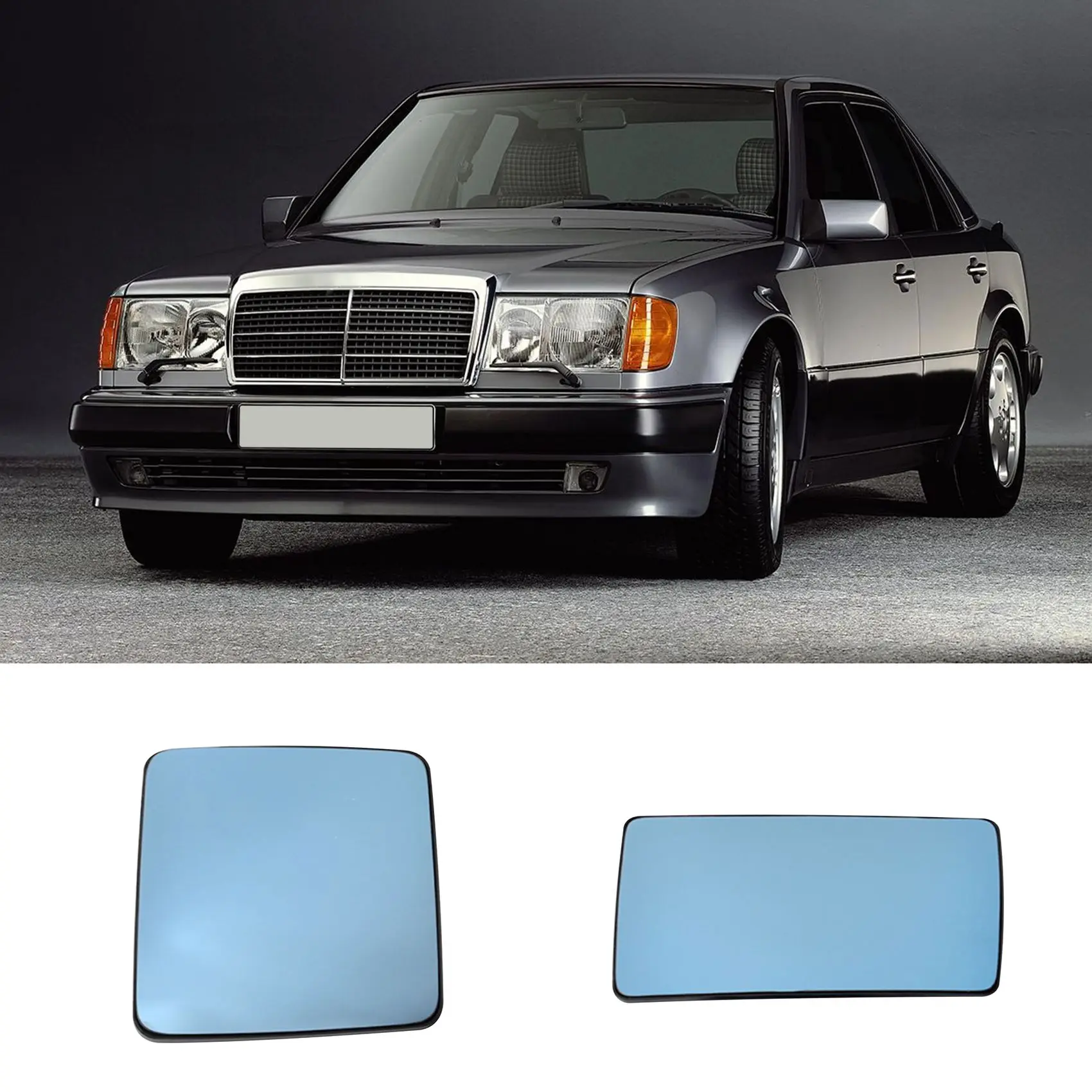 Kaca cermin biru mobil, untuk Mercedes Benz W124 S124 W201 190 (1985-1993) E (1993-1995) kaca pemanas kaca spion kiri