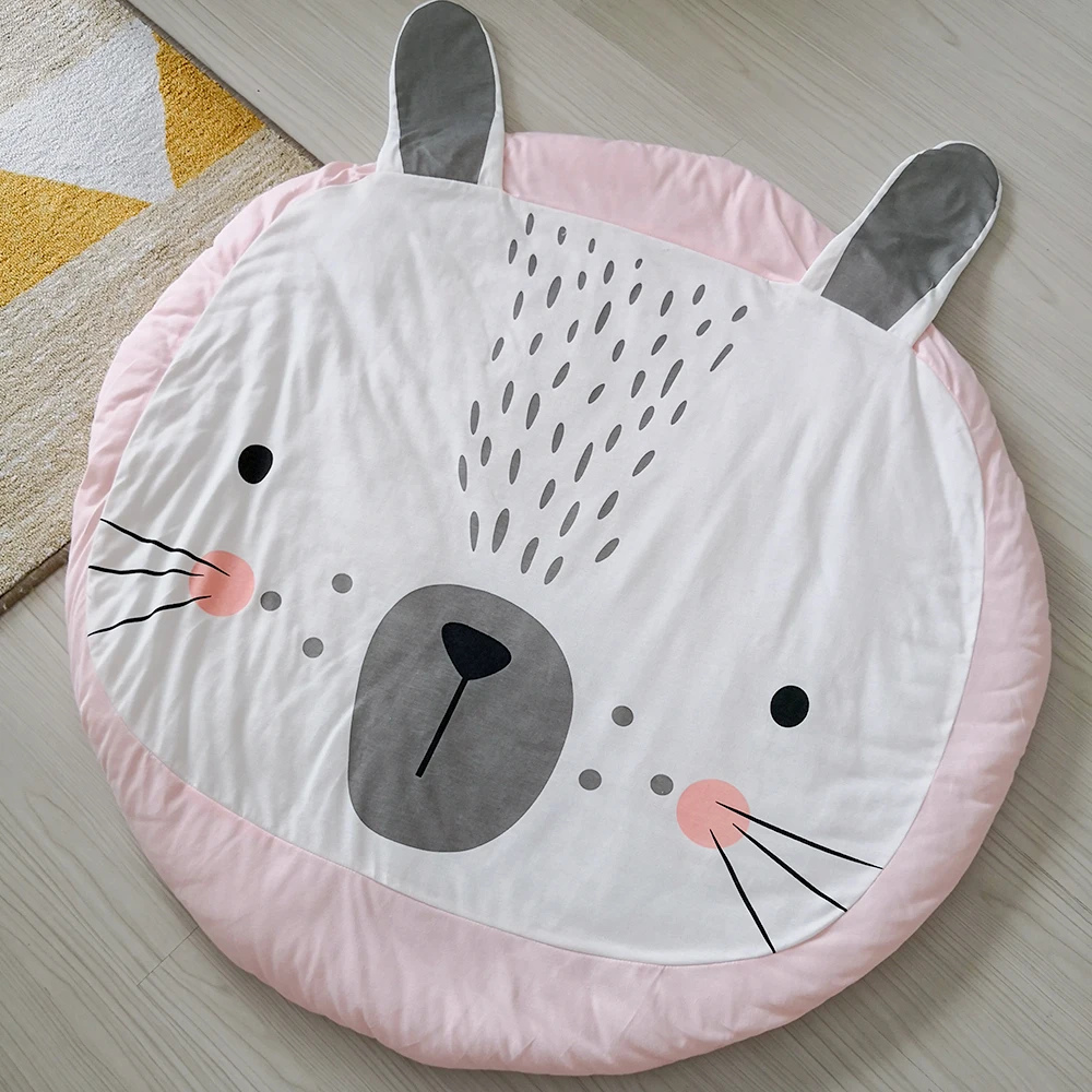 INS Baby Infant Play Mats 95CN Kids Crawling Carpet Floor Rug Baby Bedding Rabbit Blanket Cotton Game Pad Children Room Decor