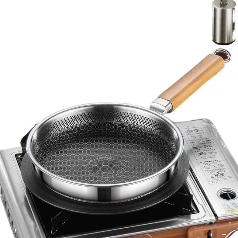 

Сковорода со стеклянной крышкой, 26/28 см, сотовая Сковорода из нержавеющей стали, кухонная посуда без покрытия, индукционная плита, газовая плита, сковорода для жарки