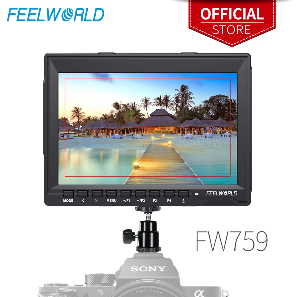 Feelworld 7 Zoll IPS 1280 x 800 Kamera-Feld-DSLR-Videomonitor mit Peaking Focus HD 7 Zoll LCD für