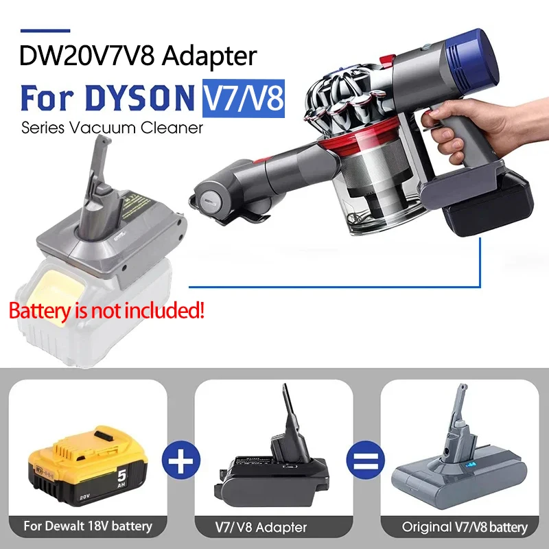 Li-ion Battery Adapter Converter For Makita for Milwaukee For Dewalt for Bosch For Black Decker 18V Battery For Dyson V7 Cleaner - view 3