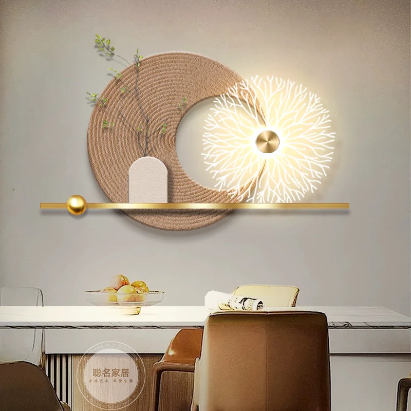 Cream style living room decoration painting, minimalist abstract sandstone dining room luminous mural