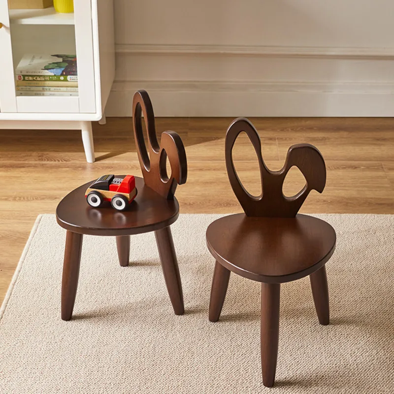 

Nordic Wind Solid Wood Small Stool Home Web Celebrity Bench Kindergarten Learning Chair Children's Back Dining Stool