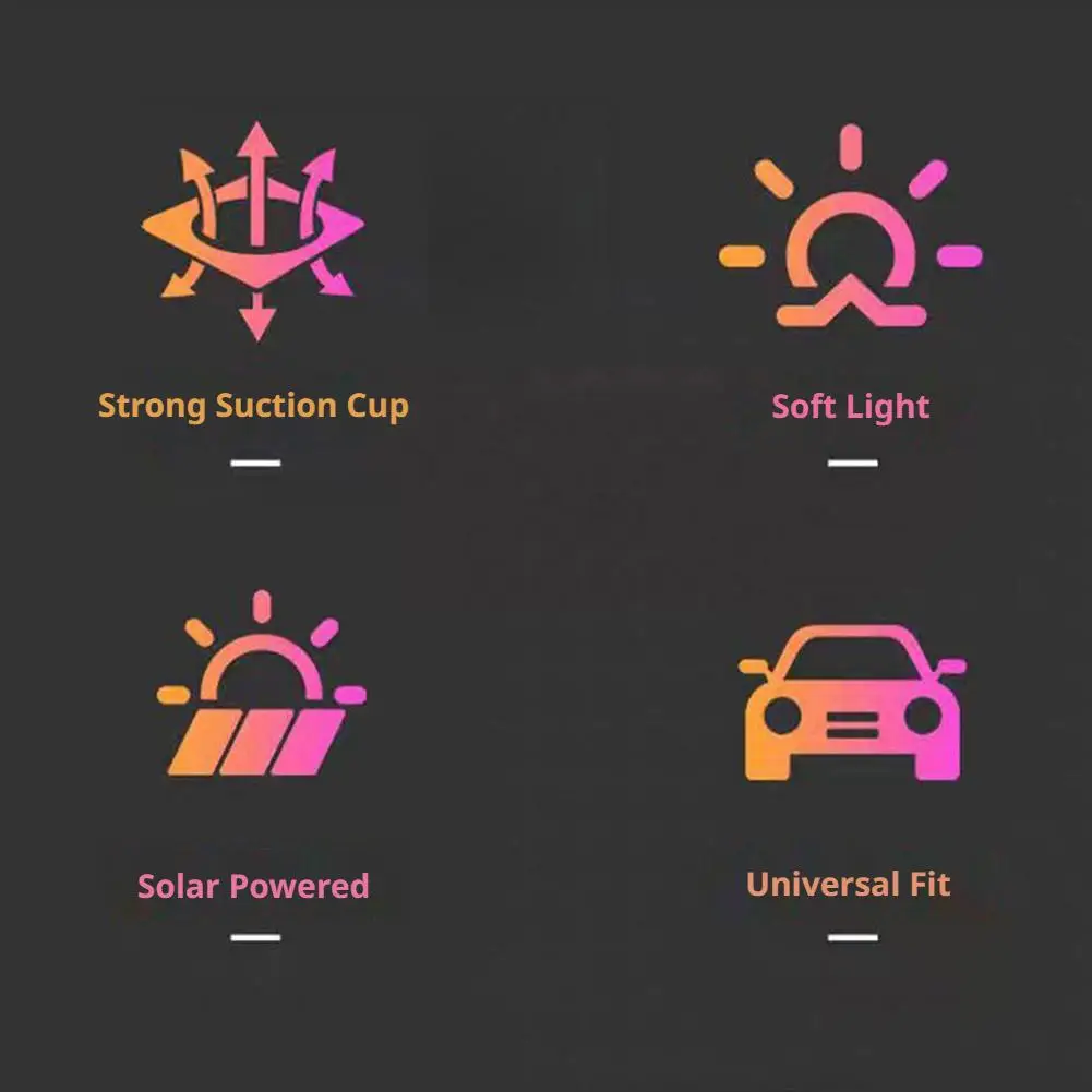 Solarbetriebene Auto-LED-Warnleuchte Typ C mit Doppelladung, Teufelsaugen-Stroboskop-Signallampe, Universelles Auto-Diebstahlschutz-Zubehör – Detail 20