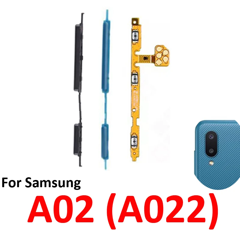 For Samsung Galaxy A02 A022 Phone Power Volume Button On Off Up Down External Push Key Internal Flex Cable Replacement Parts