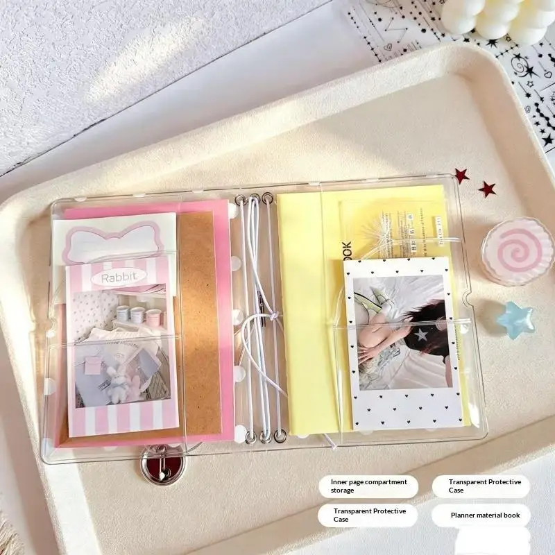 1Pcs Polka Dot Print Passport Holder Clear Elastic Band Design Passport Cover Portable Transparent Passport Protector Case
