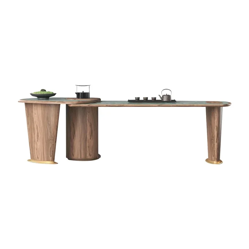 Light luxury solid wood tea table designer new long kung fu tea table display foreign trade furniture