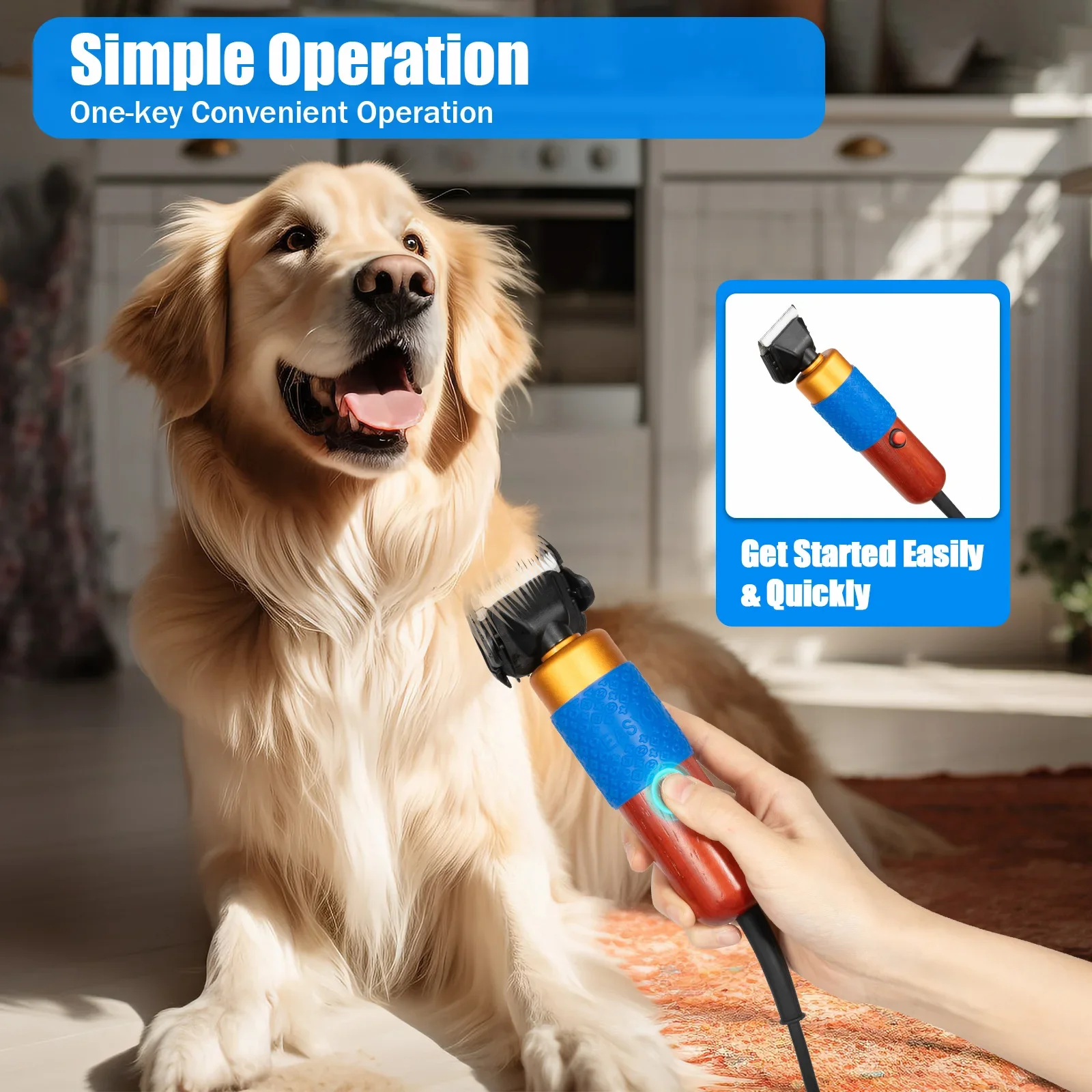 

36W Electric Pet Clipper with 2 Blades, Quiet Operation Pet Clipper, Pet Dog Hair Clipper for Grooming, for Sheep Goat Large Dog