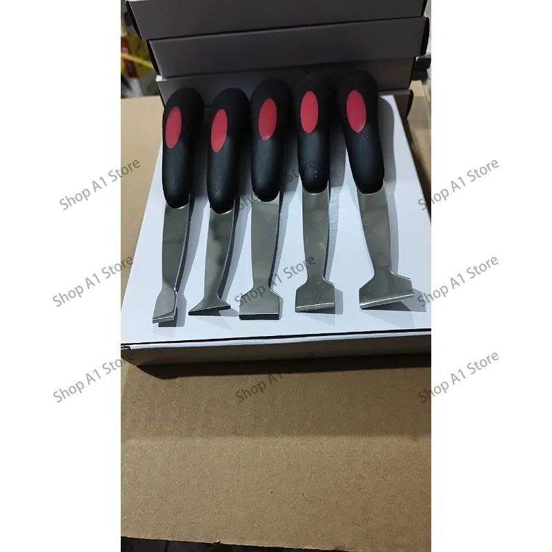 Manual Windshield Urethane Scraper Kit, Auto Glass Glue Removal Knife Set with 3 Blades & Soft Rubber for Windscreen Repair