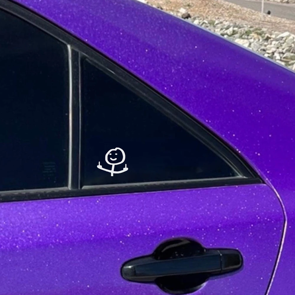 Small Cute Finger Car Decals Waterproof Vinyl Die Cut Stickers Auto Window Bumper Decor Accessories