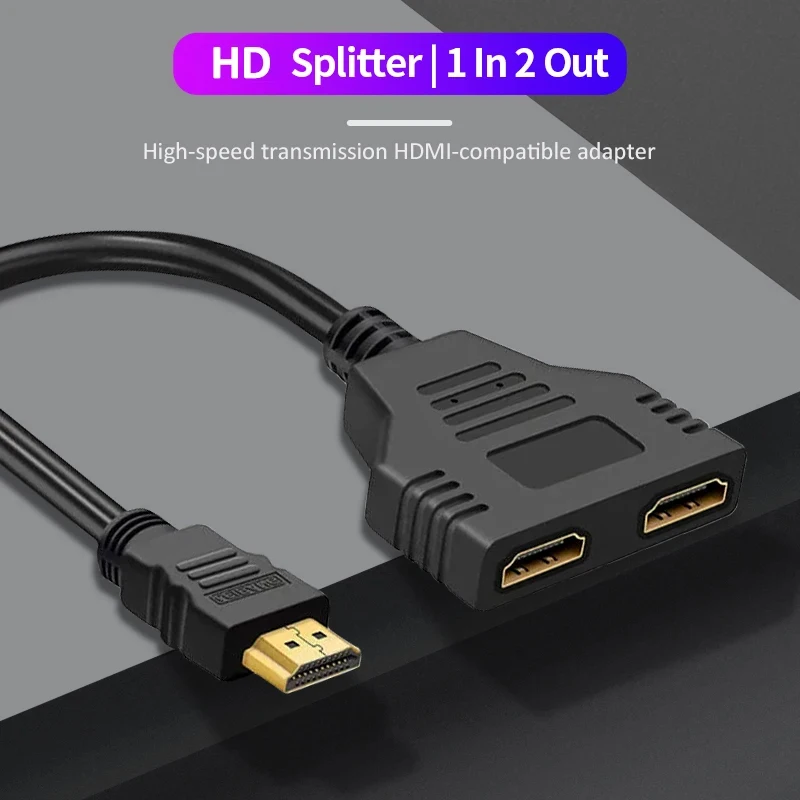 Hdmi-Compatible Compatible Splitter Cable Video Switch Adapter Output Hub X Box Ps3 4 Dvd Hdtv Pc Laptop TV Hd 1080p 1 Input 2