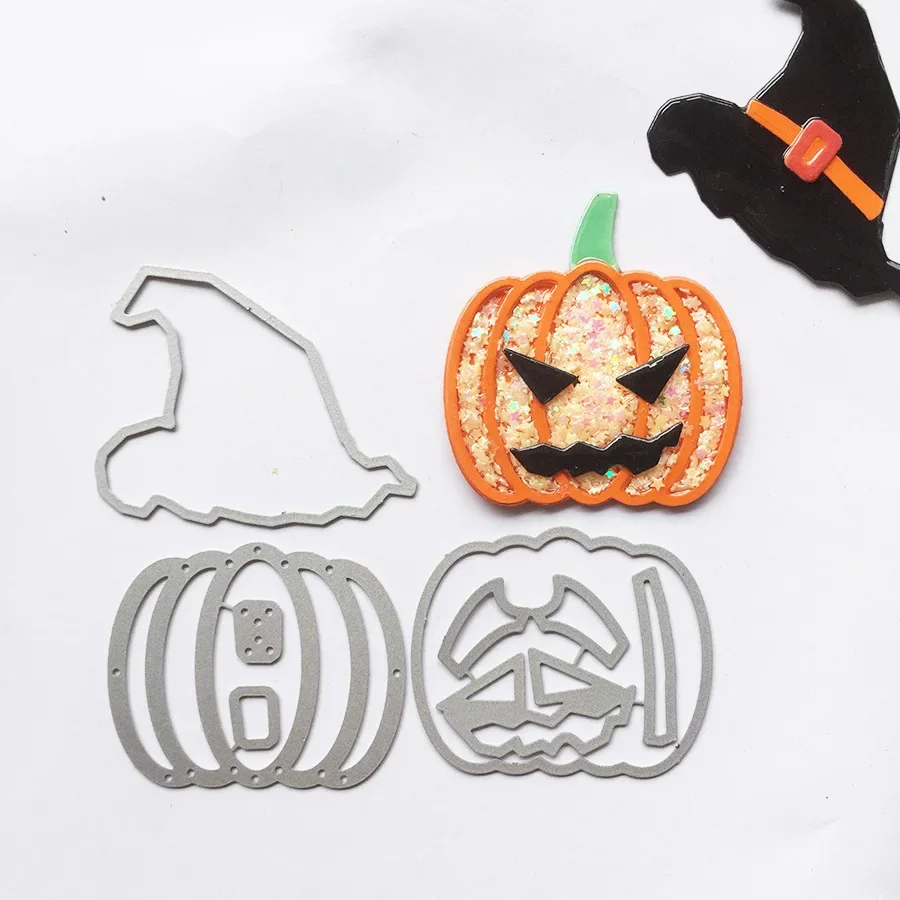 Halloween Pumpkin Metal Cutting Dies DIY scrapbooking 2024 New Arrival Background Paper Craft Supplies Stencil Shaker Cards