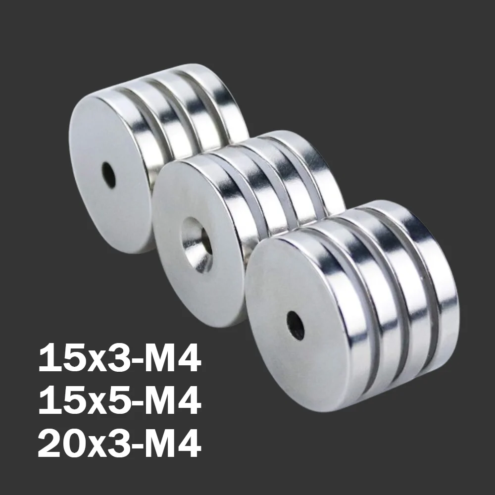 15x3/15x5/20x3 Countersunk Hole Circular Refrigerator Magnet, Suitable for Photo Walls, Handicrafts, Tool Storage, Parts, Etc