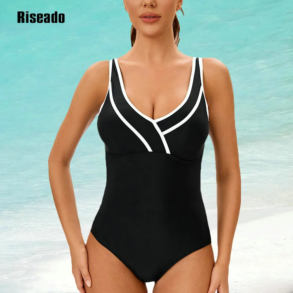 

Riseado 2025 New Trend Womens One Piece Swimsuit Sporty Slimming Bathing Suit