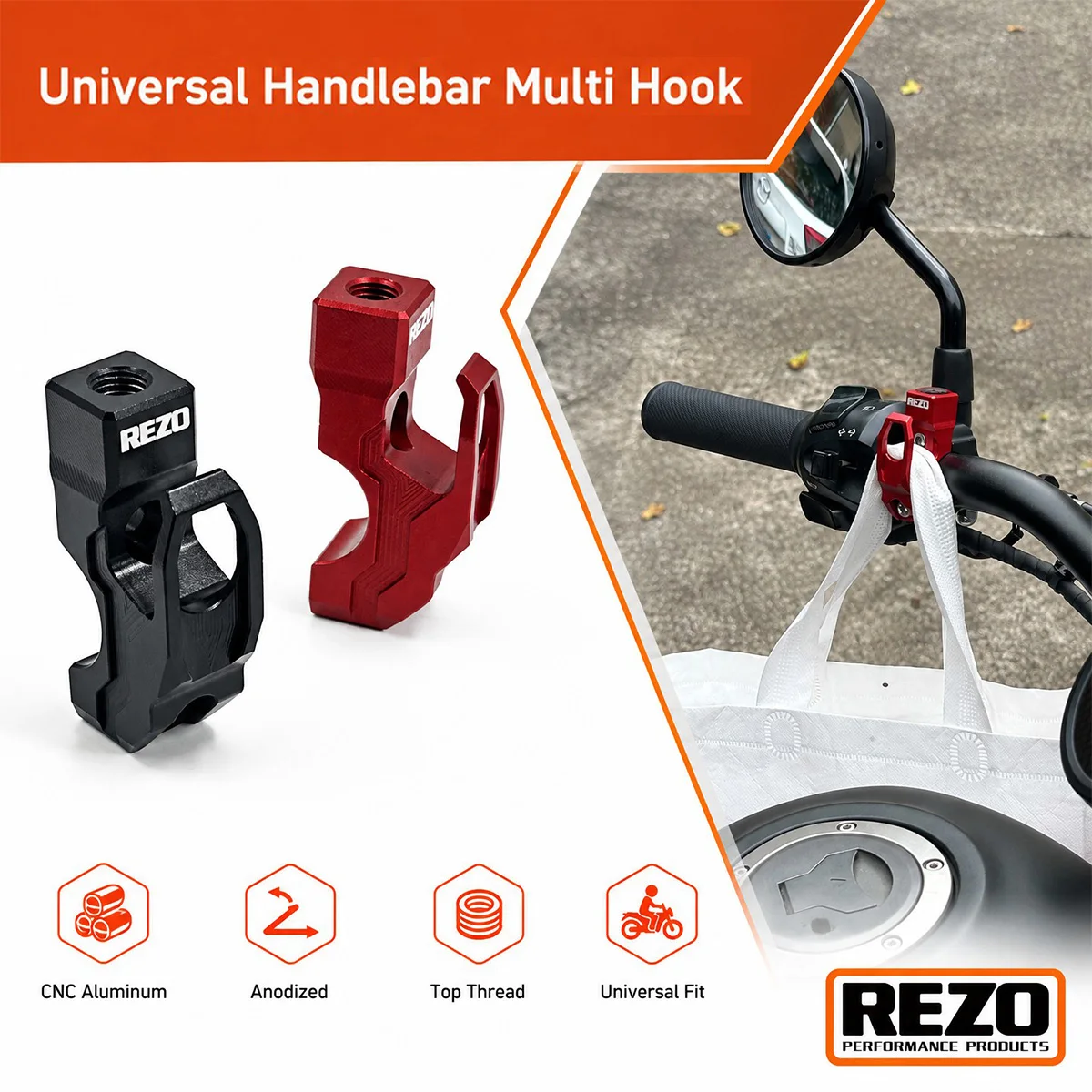 Universal Motorcycle multi-functional hook CNC aluminum alloy modified handlebar hook