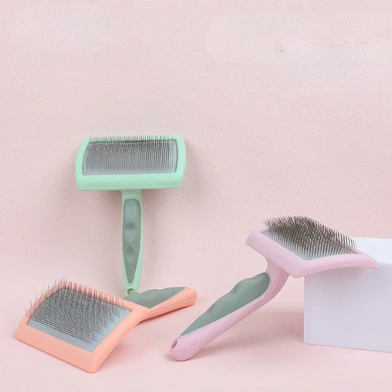 Pet Grooming Comb Shedding Hair Remover Cat Dog Massage Brush Open Knot Comb Beauty Cleaning Tool Bend Needle Pets Accessories