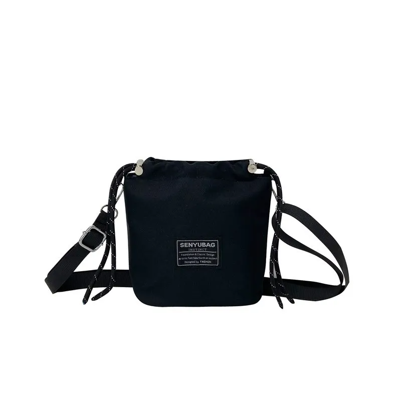 

2025 Новая простая модная маленькая сумка на шнурке, унисекс, универсальная сумка через плечо, тканевая сумка через плечо