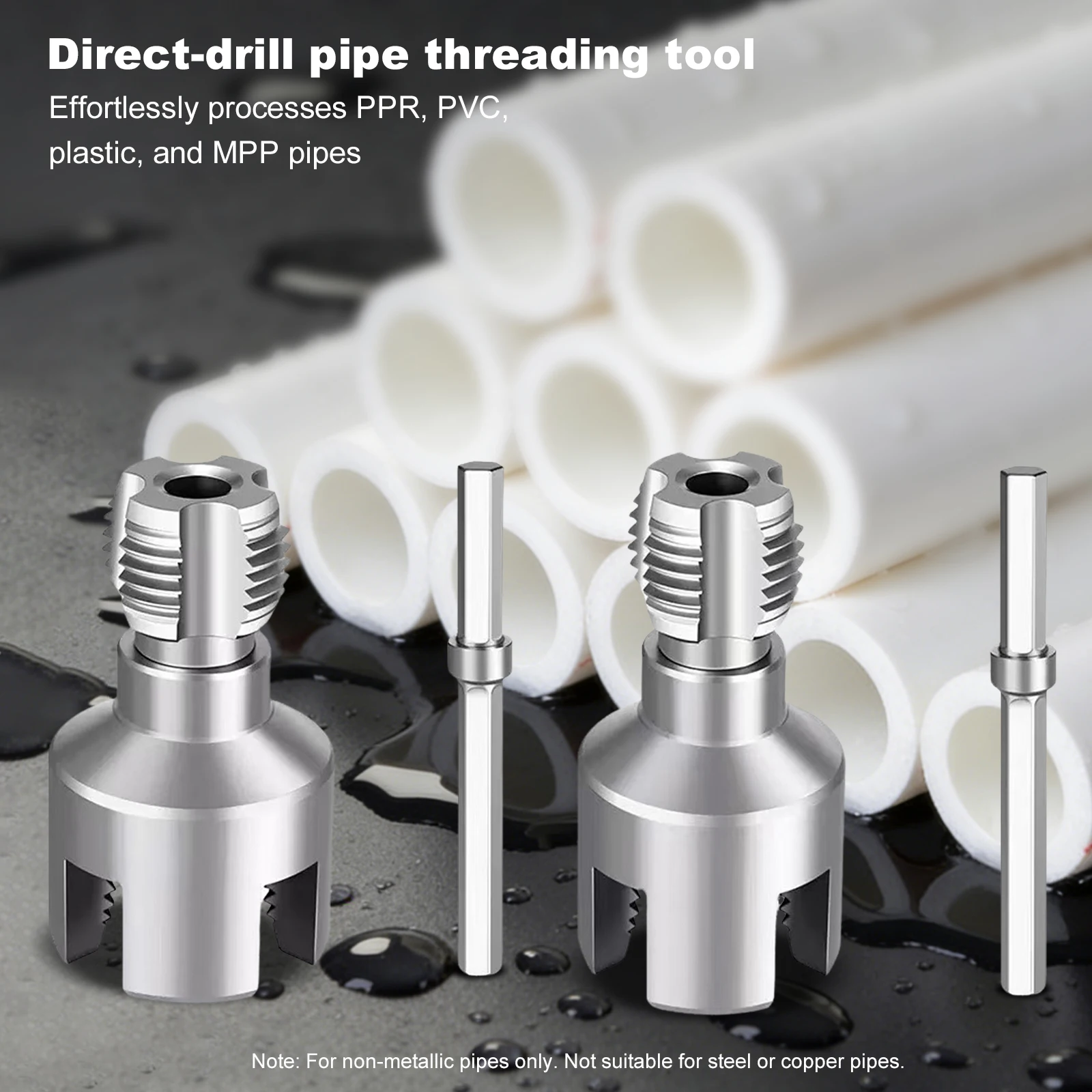 Integrated Internal & External Pipe Threading Tool 1/2in 3/4in 1in PPR Water Pipe Opener Tap for Electric Drill