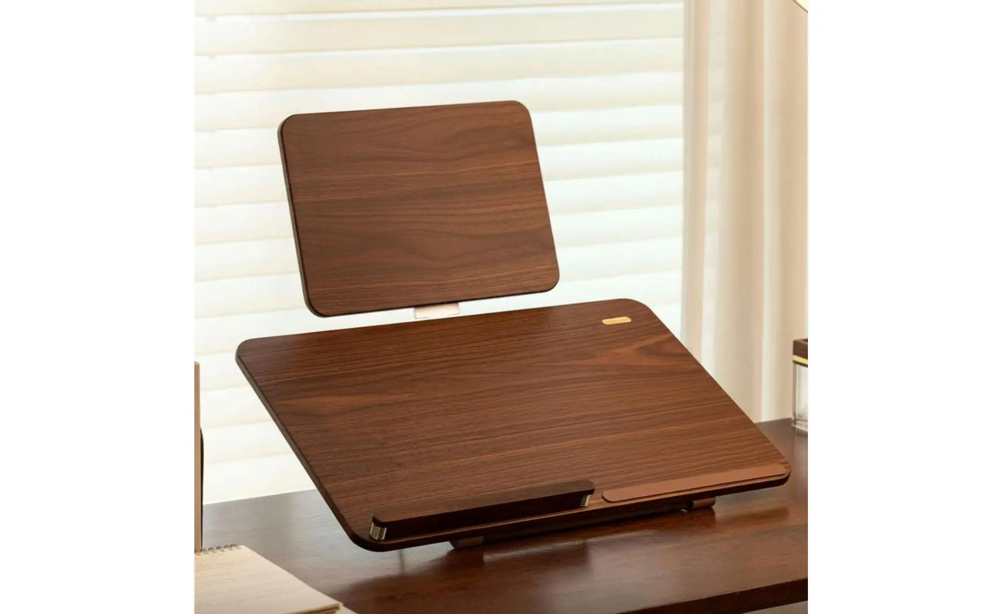 Desktop Perusing and Writing Station Multifunctional Double Tier Perusing Stand Wooden Adjustable Book Holder Ergonomic Design