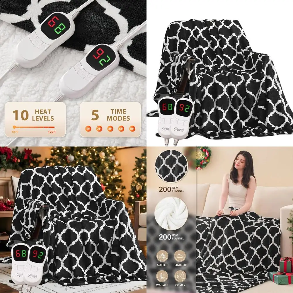 

Queen Size Electric Blanket 84x90 with 10 Heat Levels, 8-Hour Auto Shut-Off, Overheat Protection, ETL Certified for Cozy Home Wa