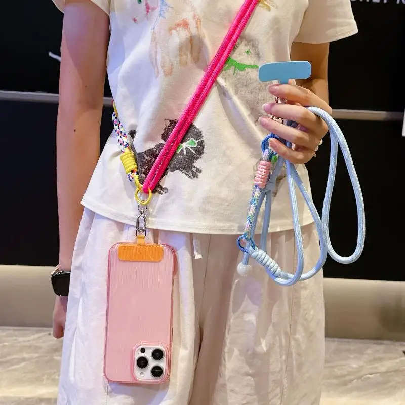 1Pcs Multi-Functional Adjustable Fancy Lanyard Simple Two-in-one Mobile Phone Lanyard Crossbody Strap DIY Wrist Short Rope