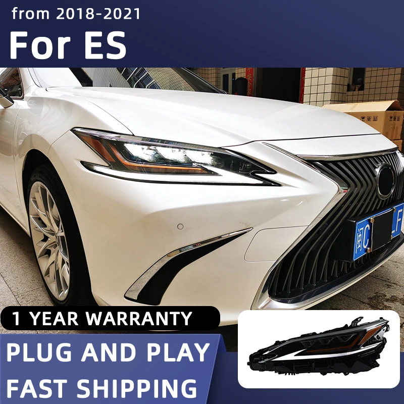 

Автомобильные фары для стайлинга ES, светодиодные фары 2018-2021 Lexus Es200 ES260 ES300h, фары DRL, сигнальные линзы проектора, автомобильные