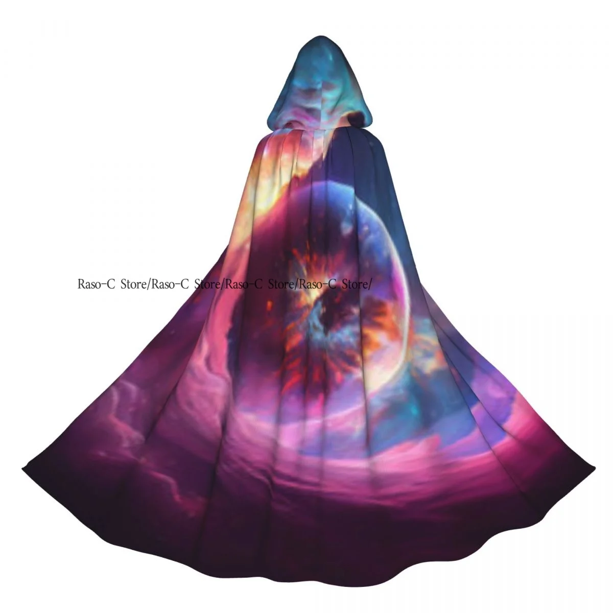 

Unisex Adult Galaxy Space Fantasy Sky Cloak with Hood Long Witch Costume Cosplay