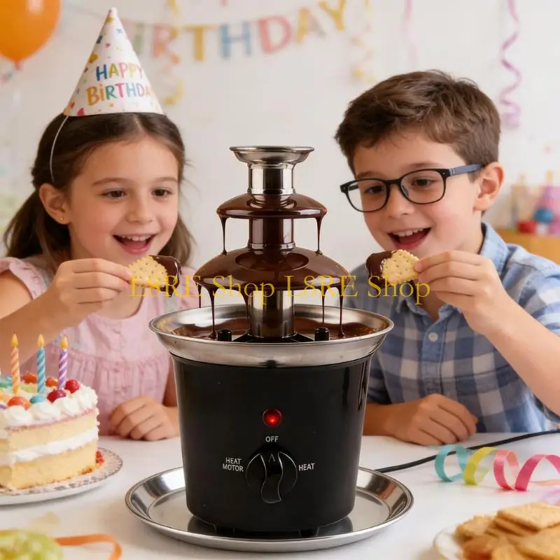 L8RE Chocolate Melting Fountain Machine Featuring Cascading Layers for Visual Feast Construction Simple Cleaning