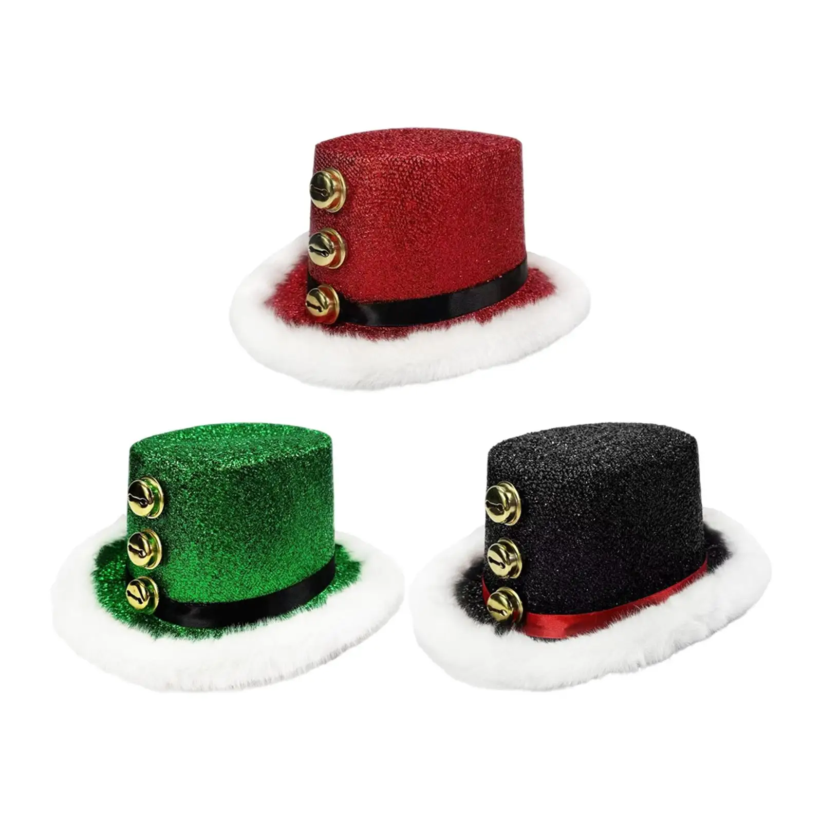 Christmas Top Hat Fabric Santa Party Cap Creative Funny Headgear Festive Carnival Snowman Hat for Men Women Adults