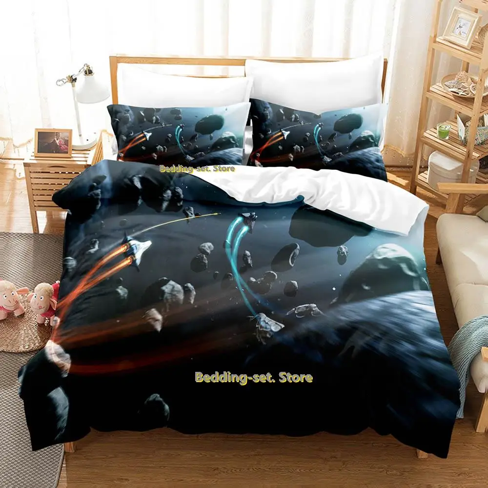 New Game Elite Dangerous Bedding Set Single Twin Full Queen King Size Bed Set Adult Kid Bedroom Duvetcover Sets Darxide EMP