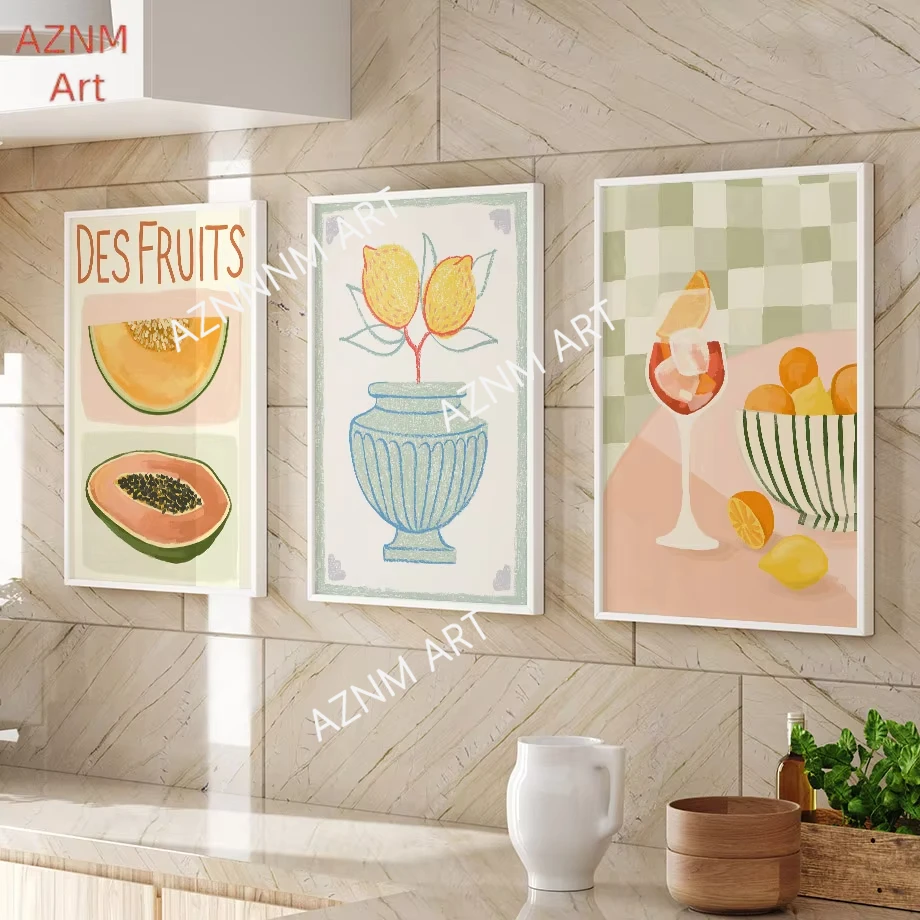 Retro-Blumenvase-Galerie, farbenfrohe, ausgefallene Poster und Drucke, einfache Wandkunst, Leinwandgemälde, Wandbilder für Wohnzimmerdekoration