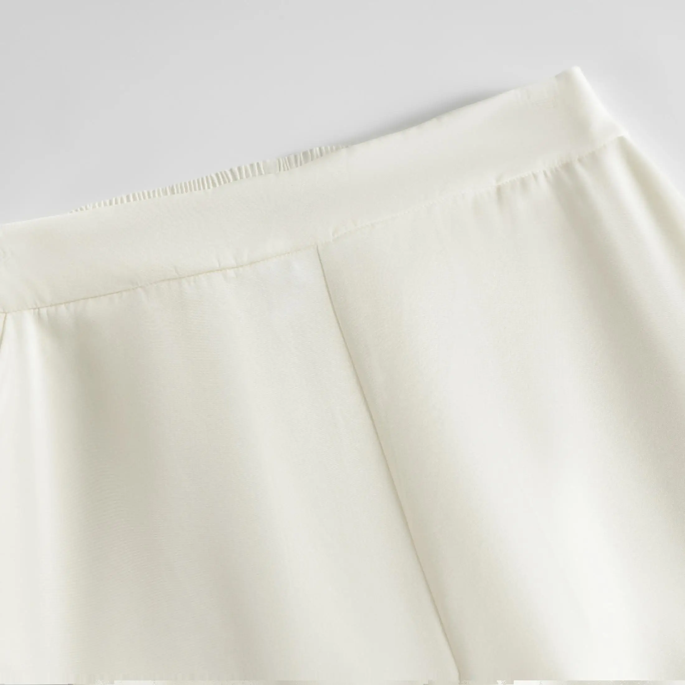 30MM Heavy Weight Natural Mulberry Silk Beige Elastic Waist Casual Versatile Women's Fashionable Wide Leg Pants