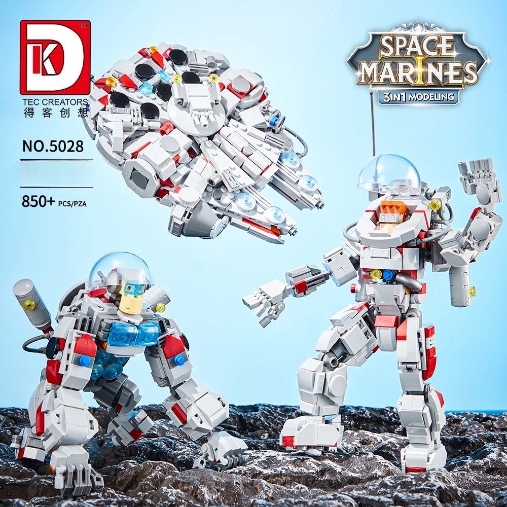Deke Chuangxiang 5028 Astronaut Children's Creative Educational Small Particle DIY Building Blocks Toy for Boys and Girls