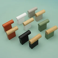 Multiple Colors Wood with Alloy Hoks for Hanging Coat Bags Keys Towel Wall Mounted Clothes Hangers Home Decor Creative Coat Hook
