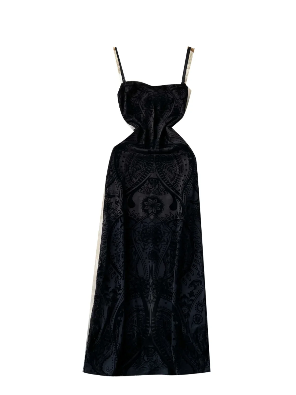 Foamlina-Vestido fino suspenso feminino, Luxo chique, Indústria pesada, Reunindo-se, Imprimindo, Roupa de mulher, Verão, Nicho, Festa noturna