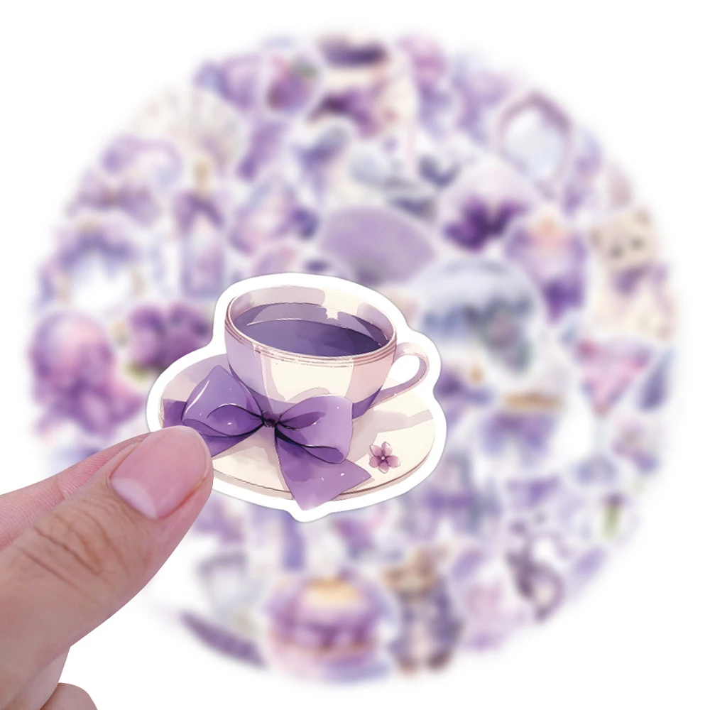 

10/30/60pcs Purple INS Style Aesthetic Coquette Stickers Cute Decals Kid Girl DIY Suitcase Laptop Guitar Waterproof Sticker Gift